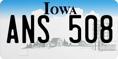 IA license plate ANS508