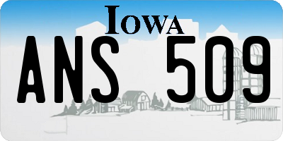 IA license plate ANS509