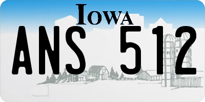 IA license plate ANS512