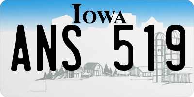 IA license plate ANS519