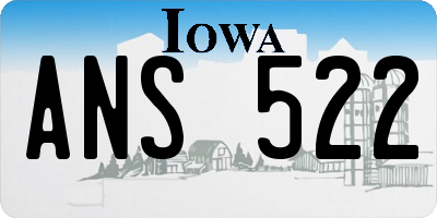 IA license plate ANS522