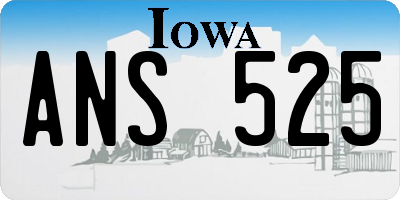 IA license plate ANS525