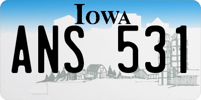 IA license plate ANS531