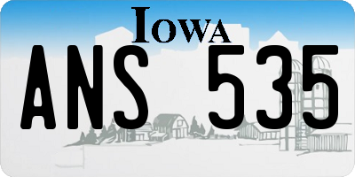 IA license plate ANS535