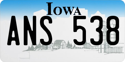 IA license plate ANS538