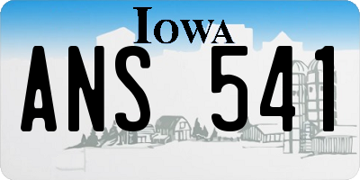 IA license plate ANS541