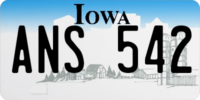 IA license plate ANS542