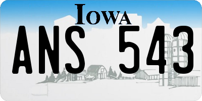 IA license plate ANS543