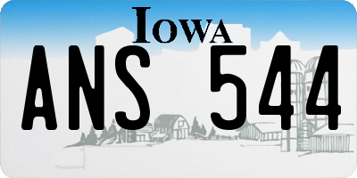 IA license plate ANS544