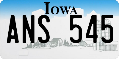 IA license plate ANS545