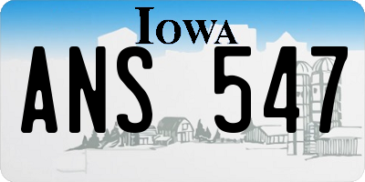 IA license plate ANS547