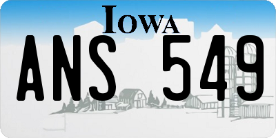 IA license plate ANS549