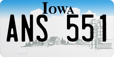 IA license plate ANS551