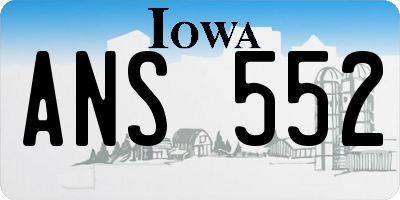 IA license plate ANS552
