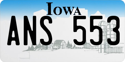 IA license plate ANS553