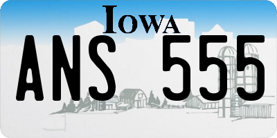IA license plate ANS555