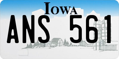 IA license plate ANS561