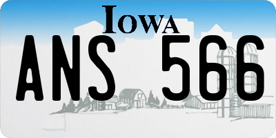 IA license plate ANS566