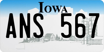 IA license plate ANS567