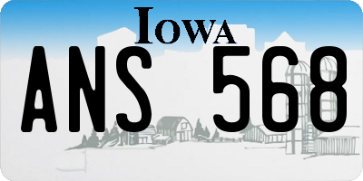 IA license plate ANS568