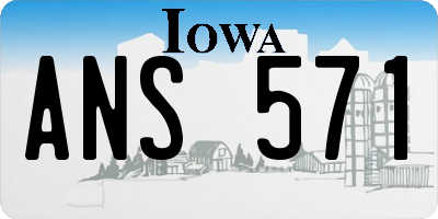 IA license plate ANS571