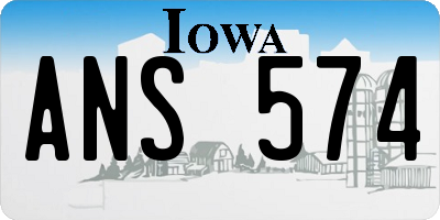 IA license plate ANS574