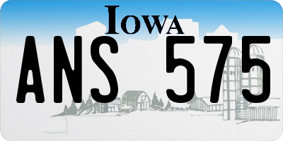 IA license plate ANS575
