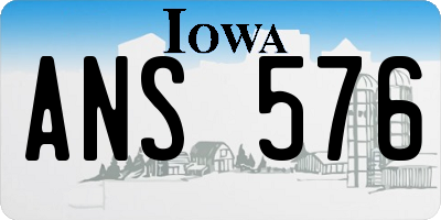 IA license plate ANS576