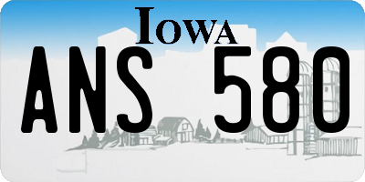 IA license plate ANS580