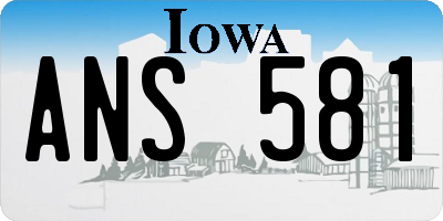 IA license plate ANS581