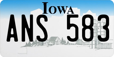 IA license plate ANS583