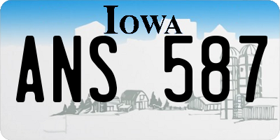 IA license plate ANS587