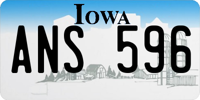 IA license plate ANS596