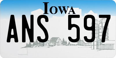 IA license plate ANS597