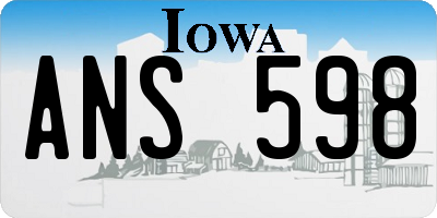 IA license plate ANS598