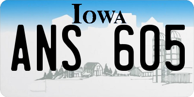 IA license plate ANS605