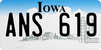 IA license plate ANS619