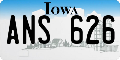 IA license plate ANS626