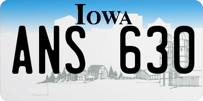 IA license plate ANS630