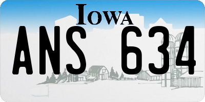 IA license plate ANS634