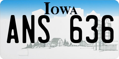 IA license plate ANS636