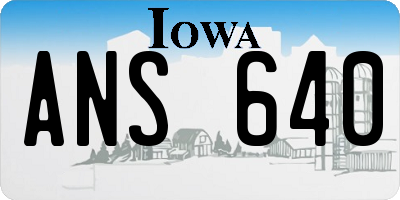 IA license plate ANS640