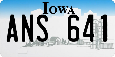 IA license plate ANS641