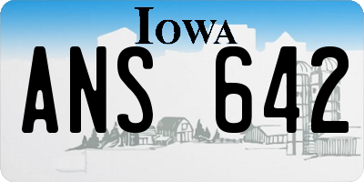 IA license plate ANS642