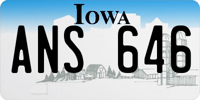 IA license plate ANS646