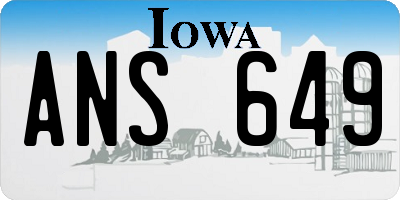 IA license plate ANS649