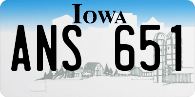 IA license plate ANS651
