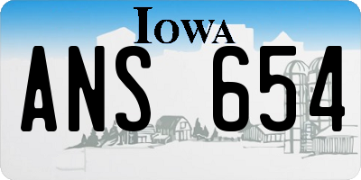 IA license plate ANS654