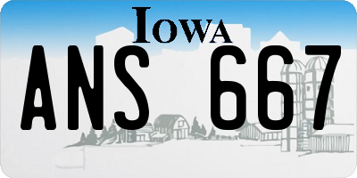 IA license plate ANS667