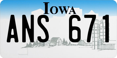 IA license plate ANS671